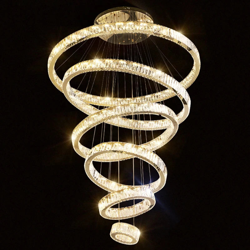 Modern Luxury Crystal LED Chandelier - Elegant Lighting for Living Spaces