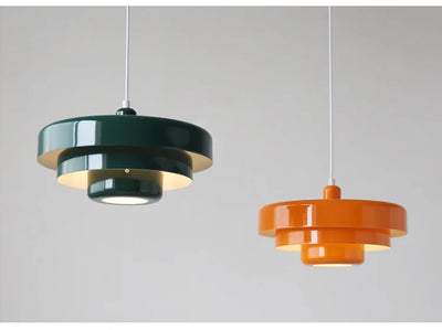 LED Retro Orange Pendant Lamp - Modern Chandelier for Dining Room & Cafe Decor