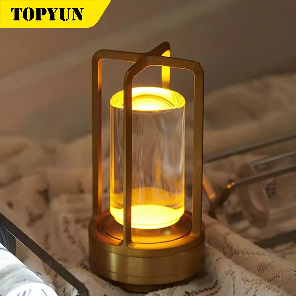 Rechargeable LED Crystal Table Lamp: Touch Night Lamp for Bedroom, Bedside, or Restaurant Decor
