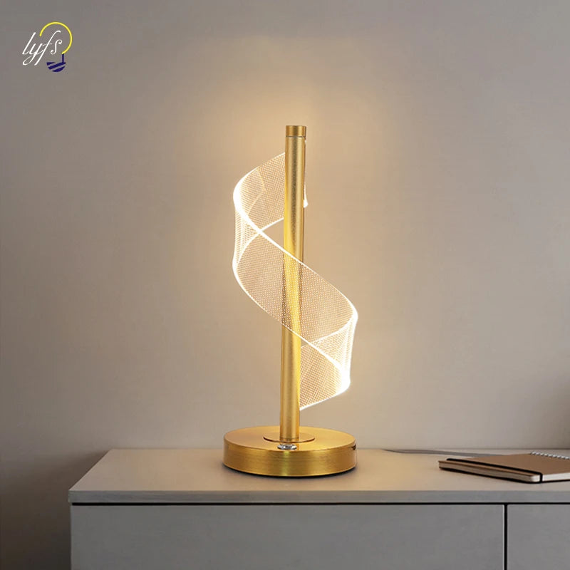 Modern LED Table Lamp - Touch Switch, Dimmable Bedside Light for Bedroom, Living Room, Hotel