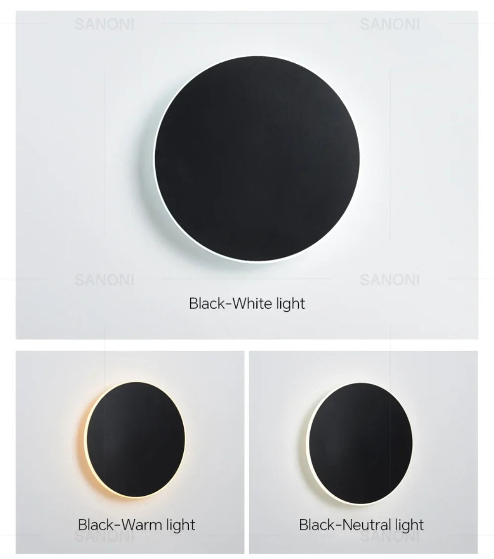 Modern LED Round Wall Lamps with Touch Switch – Minimalist Style for Interior Spaces