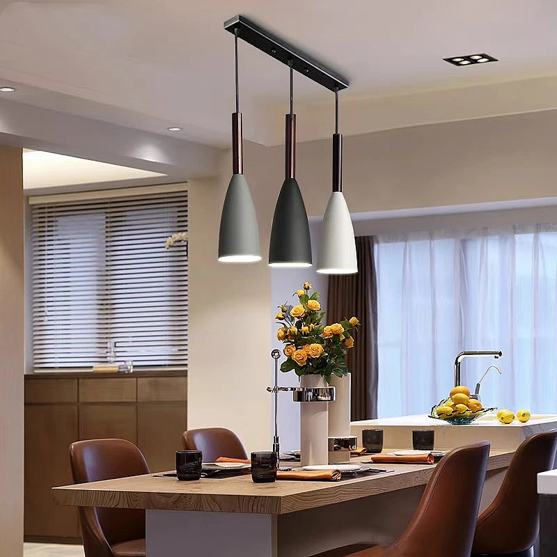 Modern Makaron Metal Pendant Lamp - Nordic Style Chandelier for Restaurant, Living Room, and Bar