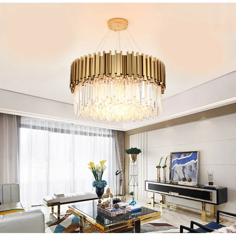 Luxury Crystal Chandelier Pendant Lamp for Dining and Living Room Decor