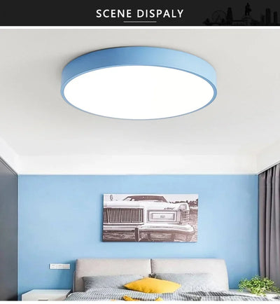 LED Nordic Circular Wooden Edge Ceiling Light – Modern Minimalist Lighting for Bedrooms and Kitchens