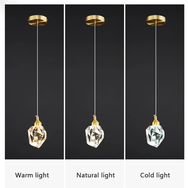 Iralan Pendant Lights Bedroom LED Crystal Nordic Lamp Luminaire Decoration Hanging Lamps For Ceiling Room Decor Ceiling Lamp