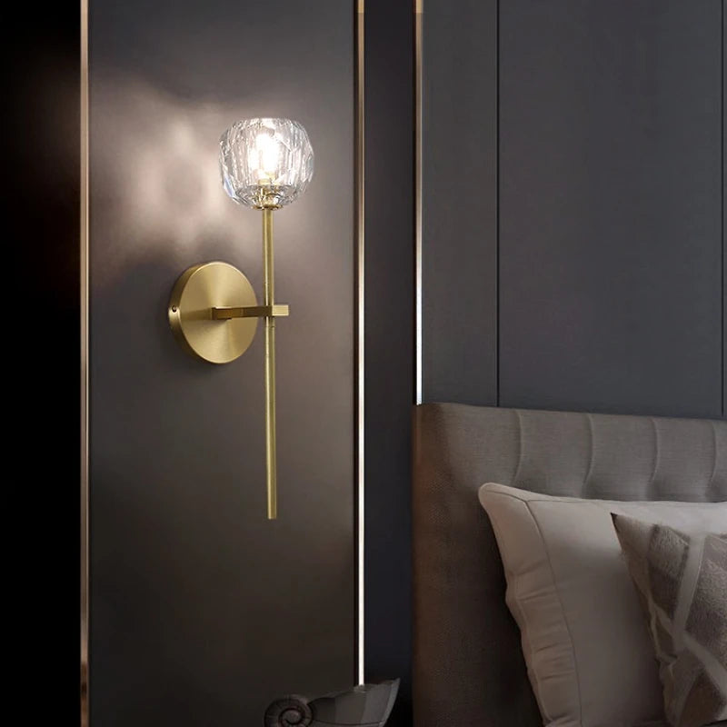 Nordic Luxury Crystal Wall Lamp: Enhance Bedroom and Corridor with Modern Background Lighting