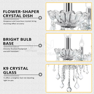 TRY-YEAN Transparent Crystal Chandelier - Classic Elegance for Modern Spaces