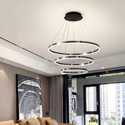 Contemporary Ring Ceiling Chandeliers: Elevate Dining and Living Spaces with Stylish Pendant Light Fixtures