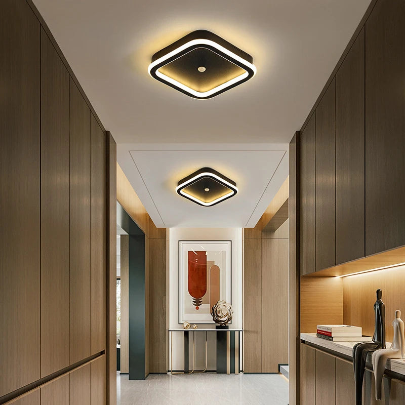 Modern Human PIR Motion Sensor LED Ceiling Lamp - Energy-Efficient Indoor Lighting Fixture for Bedroom, Corridor, and Home