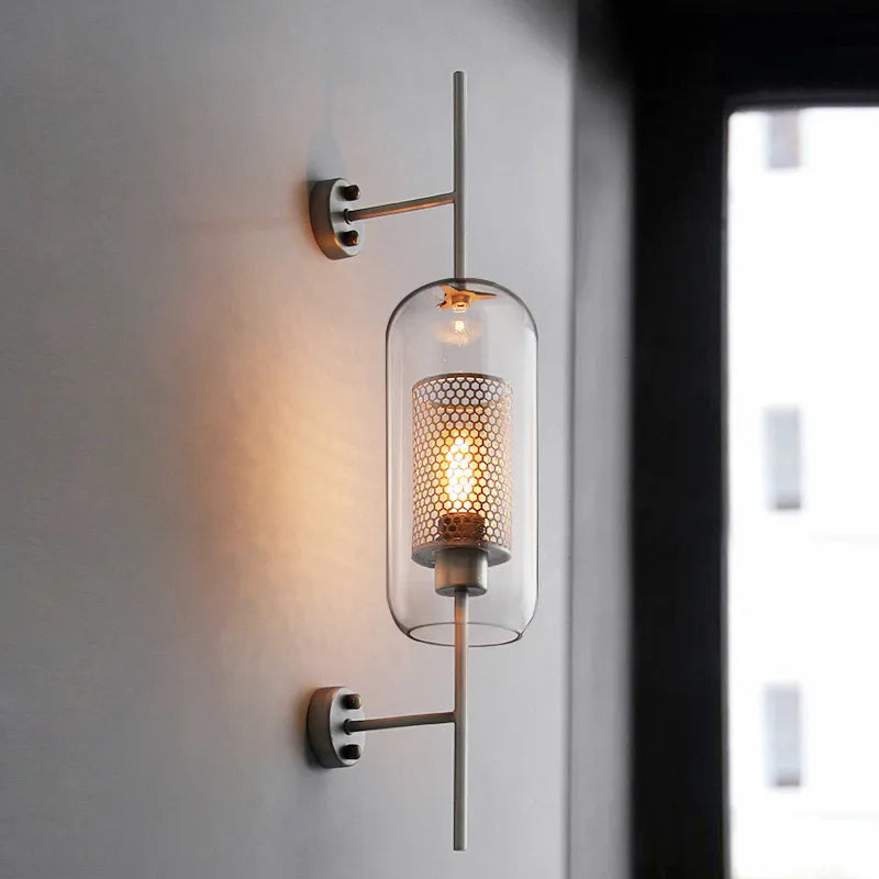 Modern Glass Wall Lamp Fixture - Golden Ball Light for Bedside and Living Room