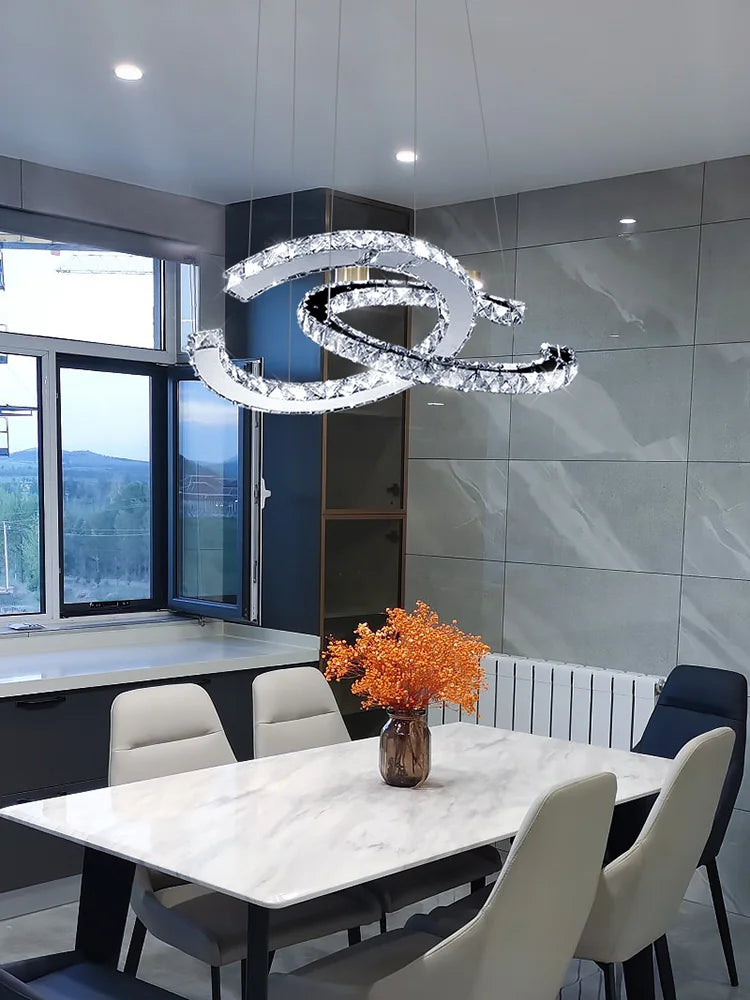 Modern Crystal Chandelier LED Pendant Light: Glamorous Illumination for Your Space