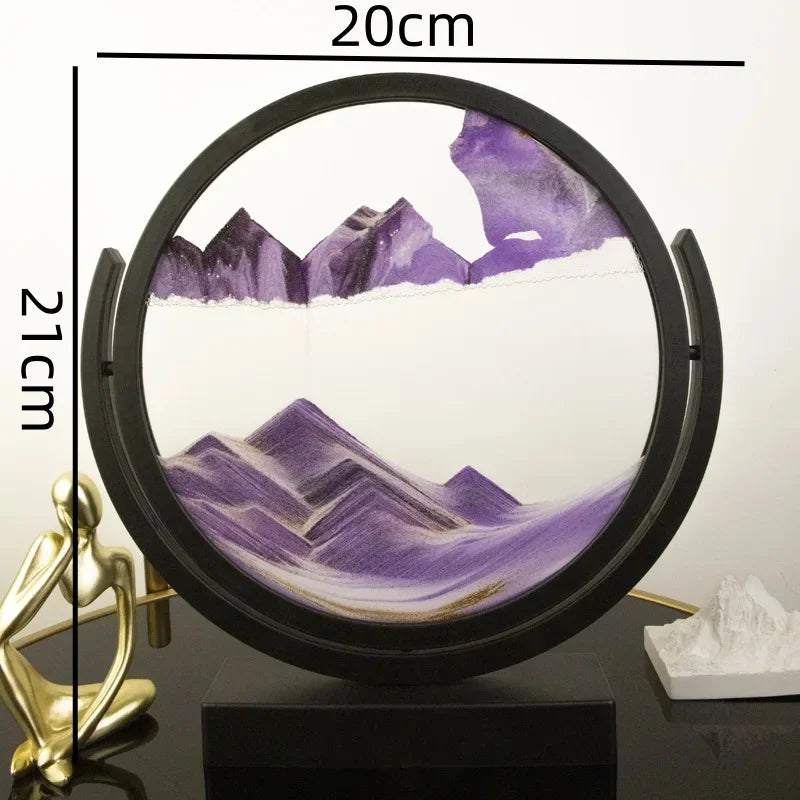 3D Moving Sand Art Hourglass with Handmade Glass Hourglass for Home Decor & Gifts