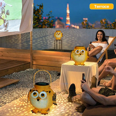 Waterproof  Outdoor Solar Owl LED Pendant Lights for Garden, Patio, Deck, and Backyard