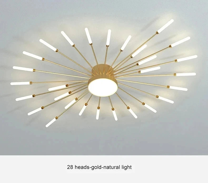 Modern Designer LED Ceiling Lamp – Creative Fireworks Art Lighting for Home Interiors