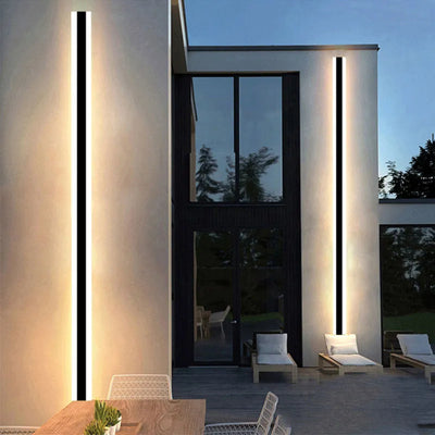 Modern Waterproof Outdoor Long Strip LED Wall Lamp for Villa Courtyard, Garden Porch, Garage Sconce Light