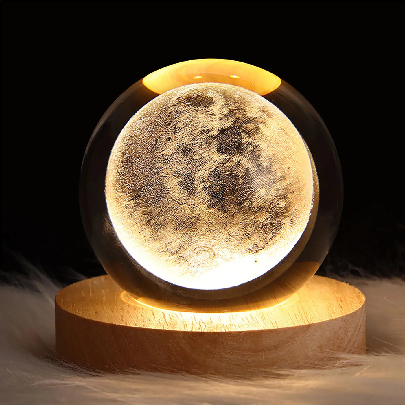 3D Crystal Ball Night Light - Glowing Planet, Galaxy, Moon, Astronaut Table Lamp for Kids' Gifts