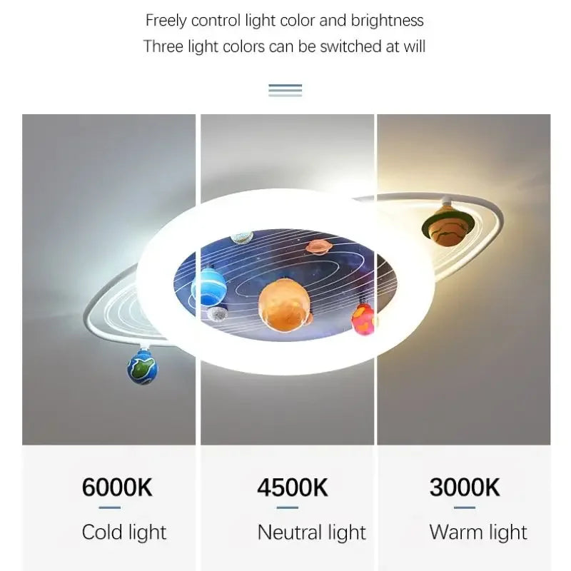 Nordic LED Planetary Ceiling Lights - Modern Minimalist Children's Bedroom Creative Lighting Fixtures