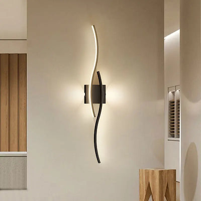 Modern LED Wall Lamps: Black, White, Gold, Interior Lighting for Sofa Background Bedroom Aisle, Indoor Fixture