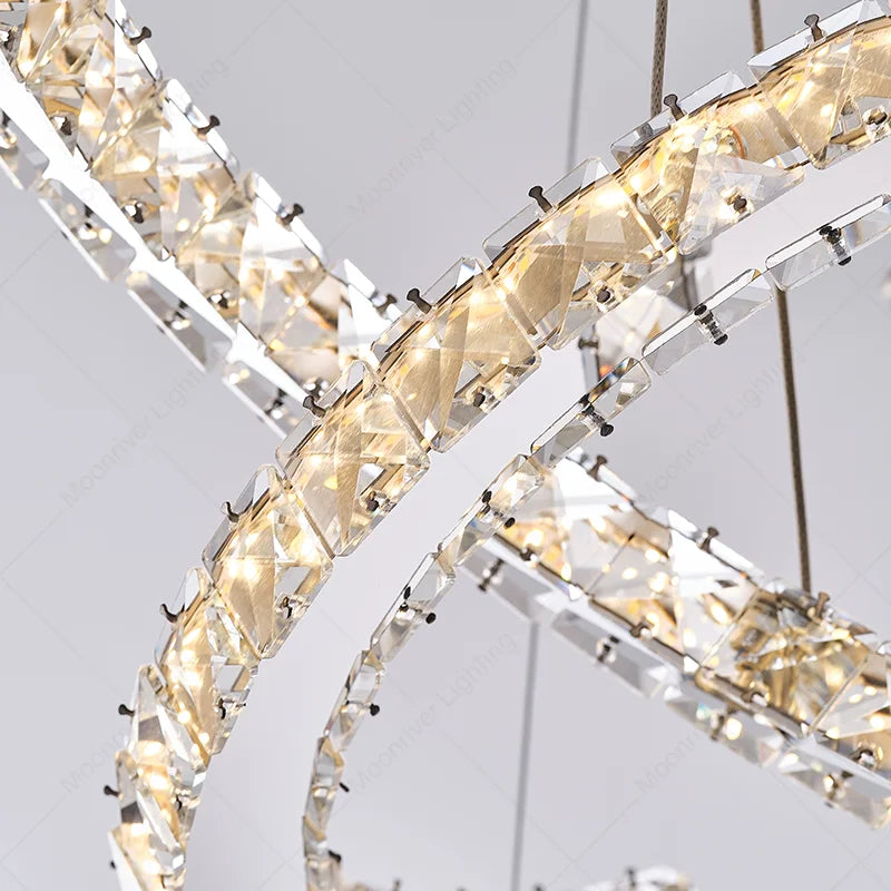 Modern Crystal Chandelier LED Pendant Light: Glamorous Illumination for Your Space