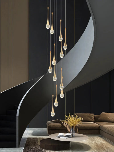 Modern LED Crystal Chandelier - Luxurious Illumination for Villa Living Spaces