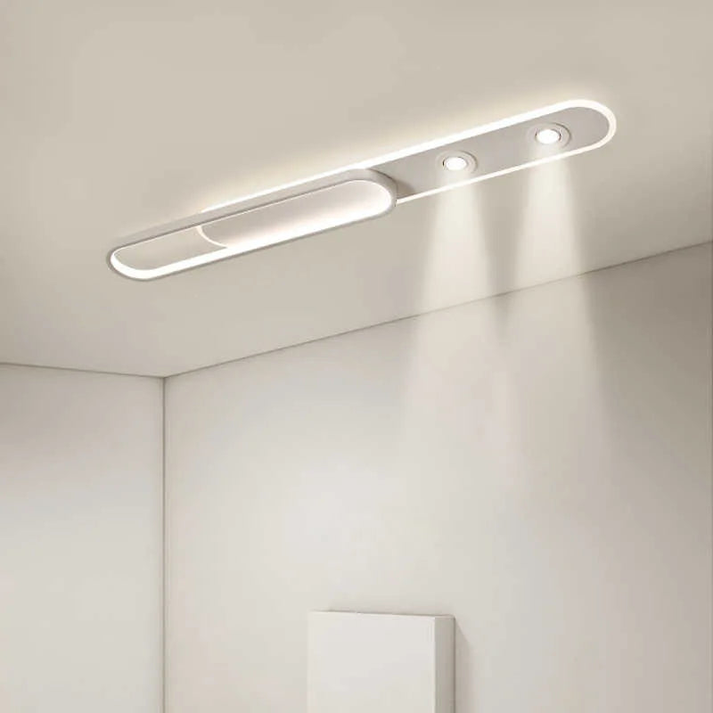 Minimalist Long Strip Ceiling Light with Spotlights for Hallway, Balcony Living Room