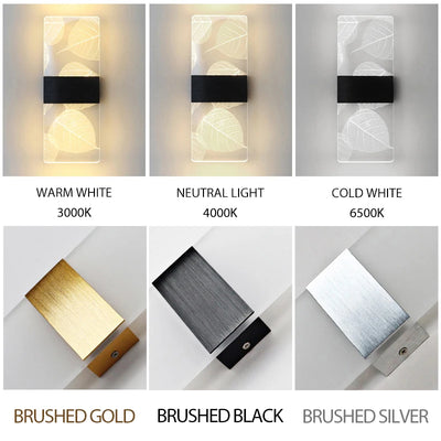 Modern LED Wall Lamp Nordic Sconce Lights - Adjustable Color Temperature, Elegant Acrylic Shell