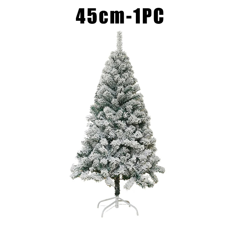 45cm Flocked Mini Christmas Tree with Snow Effect PVC Artificial Holiday Home Decoration