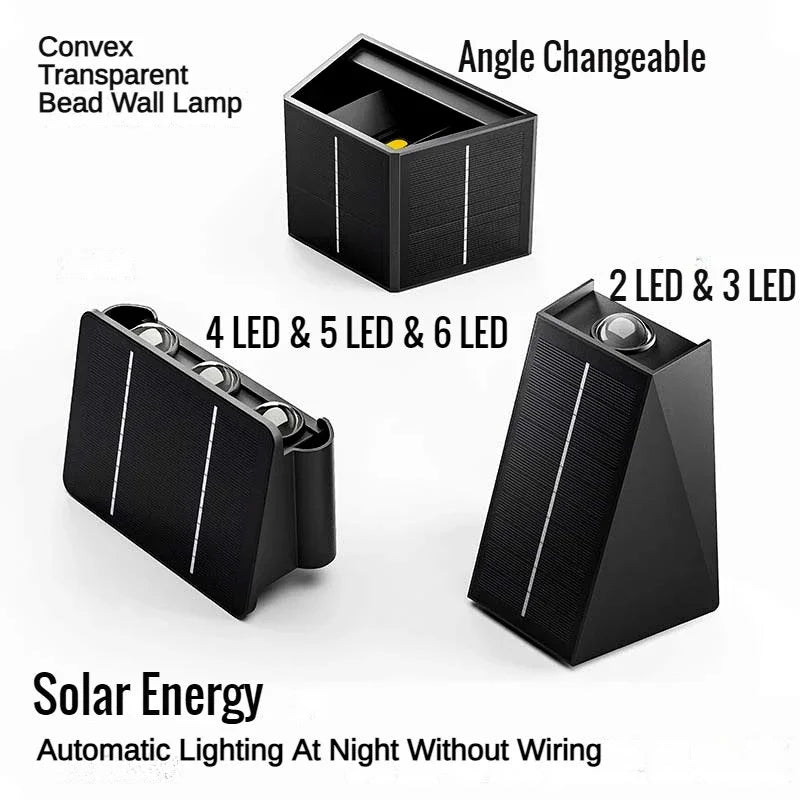 Solar Outdoor Wall Washer Sconce – LED Facade Lamp