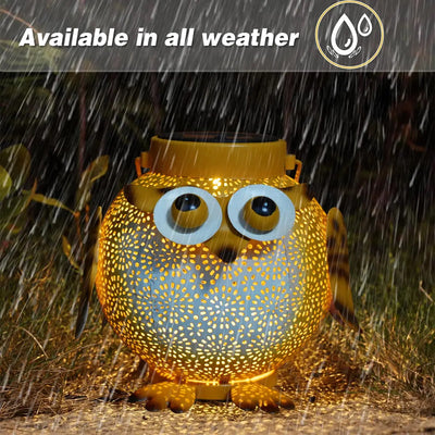 Waterproof  Outdoor Solar Owl LED Pendant Lights for Garden, Patio, Deck, and Backyard