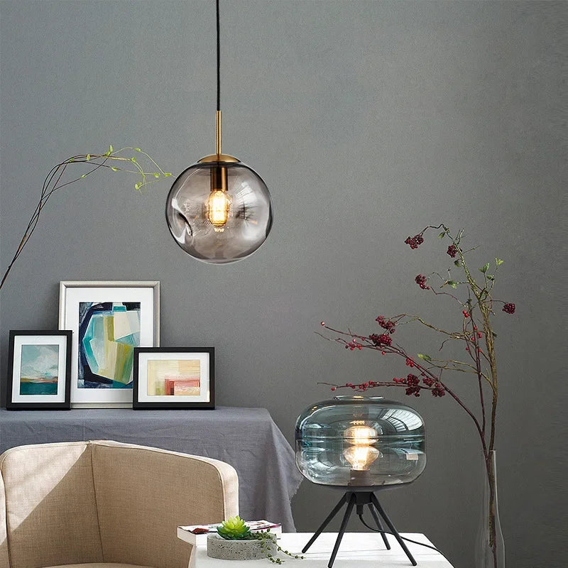 Bubble Glass Ball LED Ceiling Chandelier - Modern Lighting Fixture for Living, Dining, and Bedroom Spaces