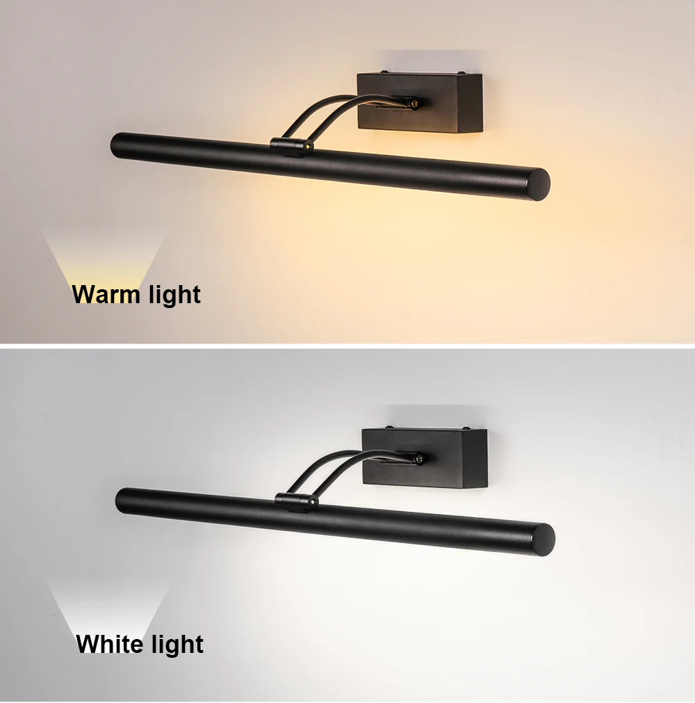 Modern LED Wall Lamp 8W 30cm Black Copper Bathroom Mirror Light Fixture