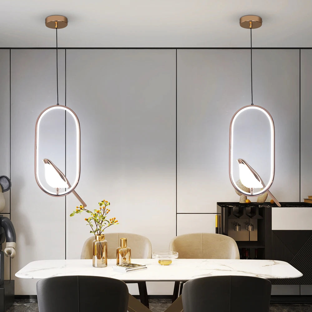 Lucky Bird Pendant Light - Nordic LED Ceiling Lamp for Bedroom, Living Room Décor