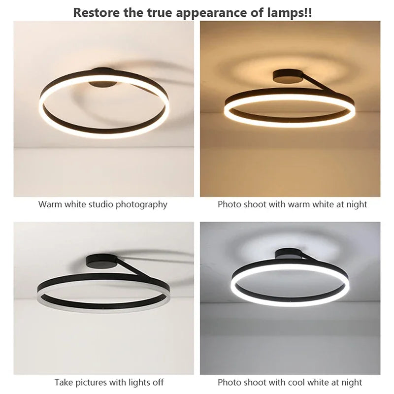 Modern LED Ceiling Light - Circular Lamps in 40/50/60CM - Ideal Fixtures for Living Room, Bedroom