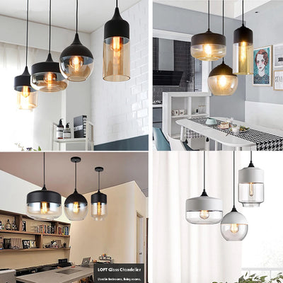 4 Style Modern Loft Glass Pendant Lamp for  for Kitchen Restaurant Cafe Bar Stylish LED Fixture