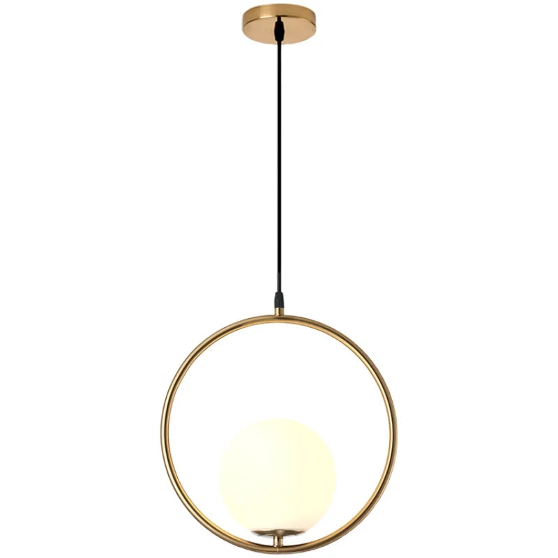 Nordic LED Ceiling Pendant Lamp: Glass Ball Chandelier for Restaurant, Kitchen, Dining Room, Bedroom, and Bedside Decor