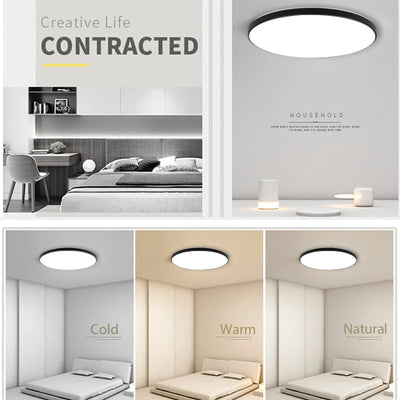 Modern, Ultra-Thin LED Ceiling Light LED Panel Light Kitchen Bedroom Ultra Thin Fixture