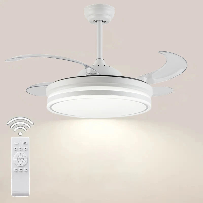 IRALAN Modern Ceiling Light with Fan – Invisible Blade Ceiling Fan for Bedroom Decor