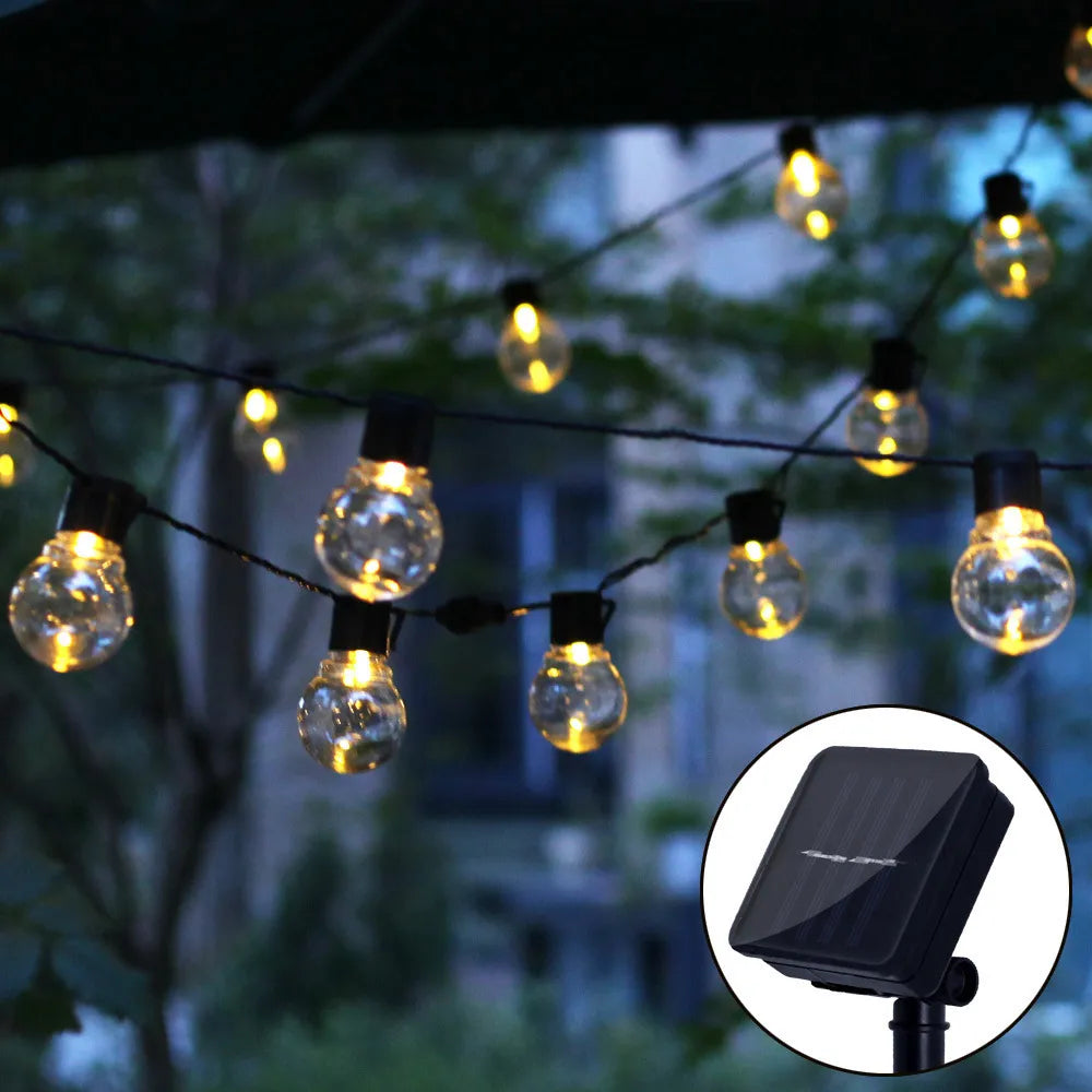 LED Globe Solar Fairy String Lights: Available in 5/7/12M Lengths for Christmas, Wedding, Party, Holiday Garden, and Patio Decor