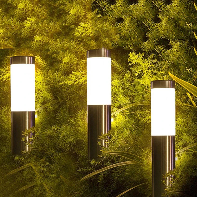 Solar Pathway Lights - Waterproof Stainless Steel Landscape Lighting for Yard, Lawn, and Patio