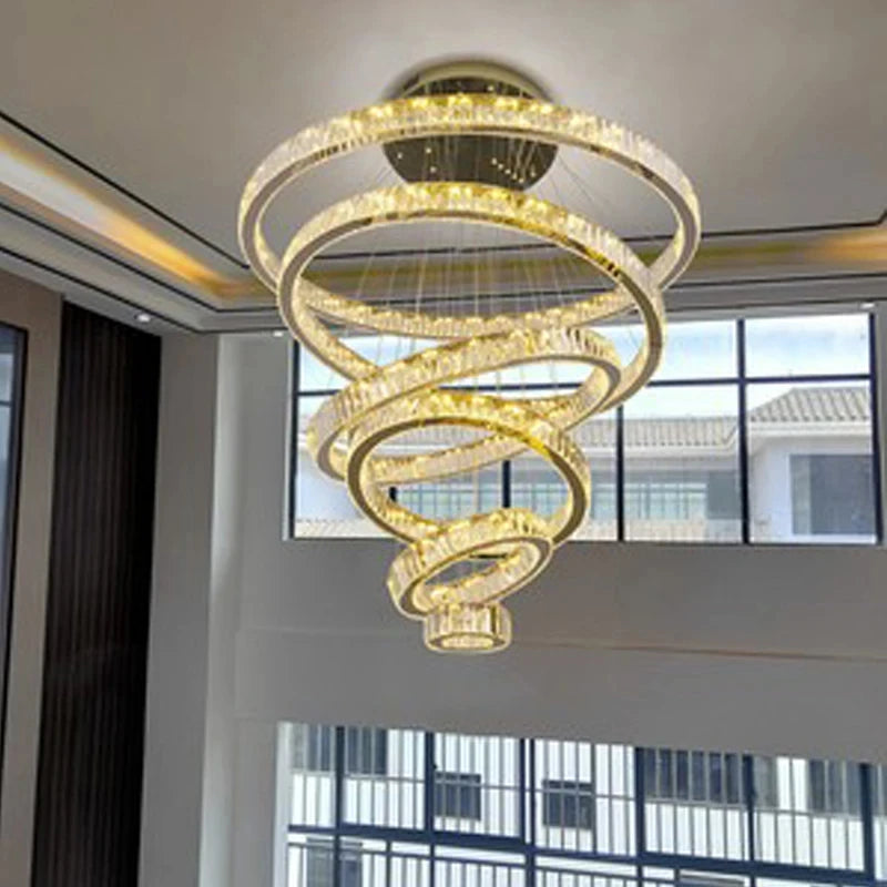 Modern Luxury Crystal LED Chandelier - Elegant Lighting for Living Spaces