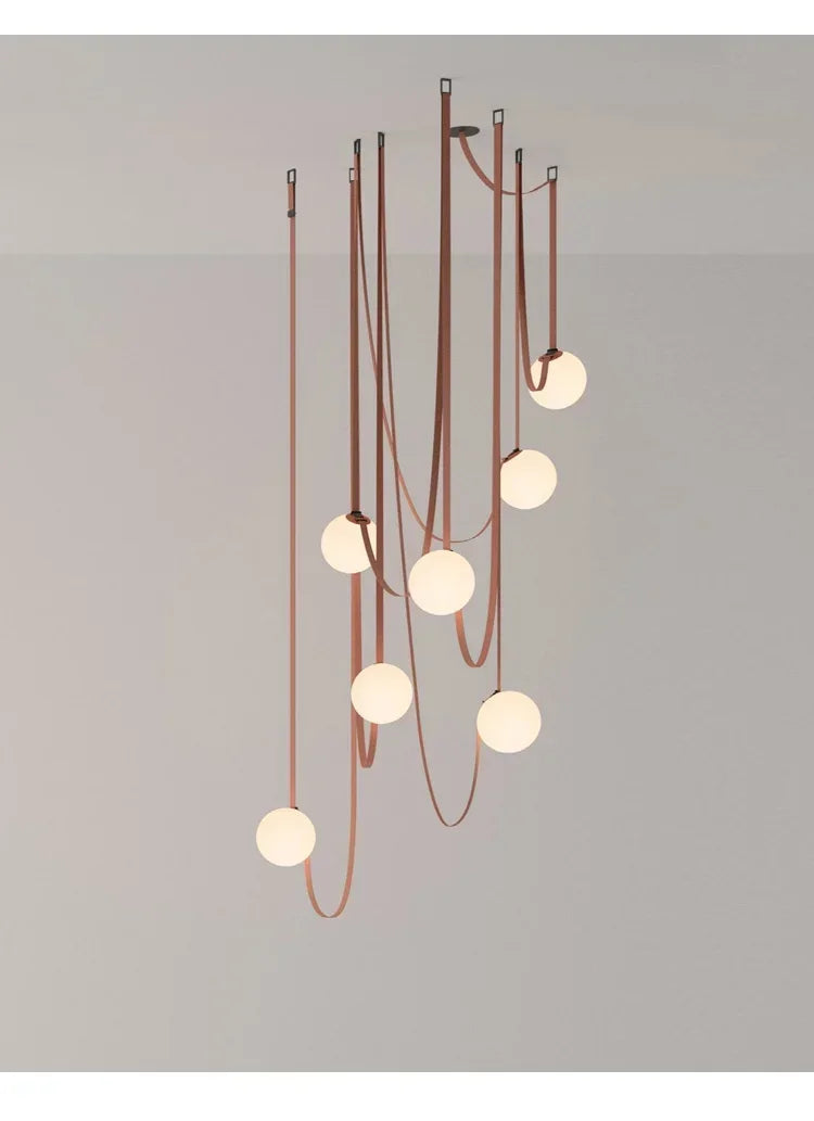 Modern Minimalist Duplex Floor Wabi Sabi Style Designer Chandelier