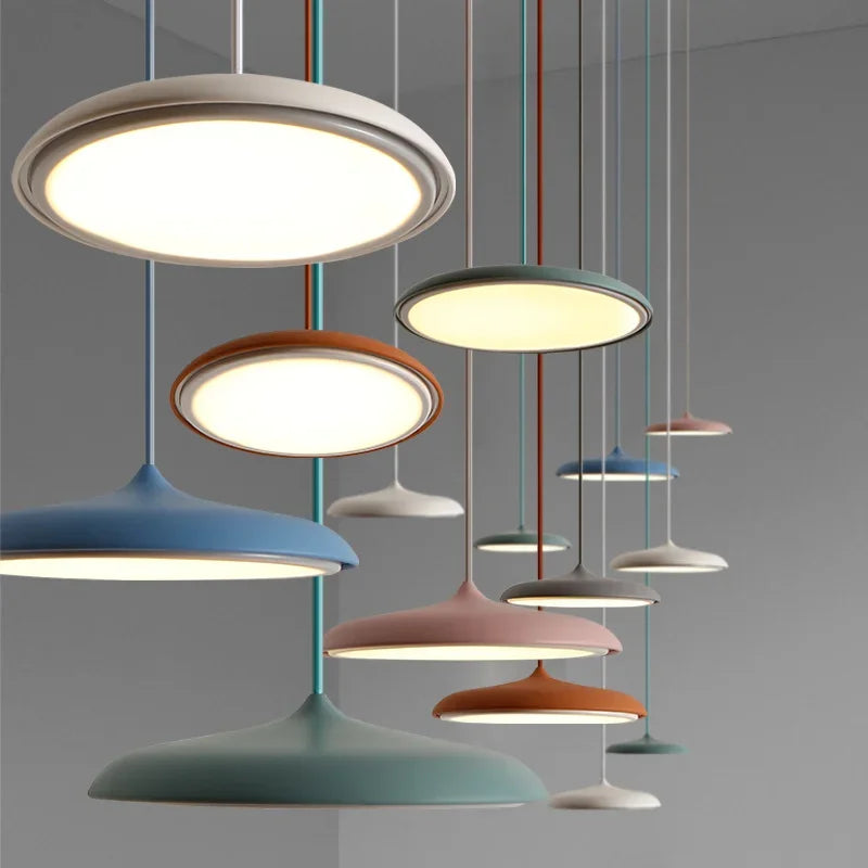 Modern LED Pendant Lamp: Artistic Metal Iron Suspension UFO Design Perfect for Living Room Nordic Hanging Fixture