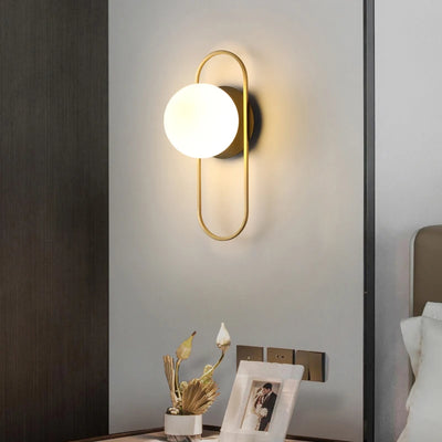 Modern 7W LED Wall Lamp with Frosted Glass Shade for Living Room, Bedroom, Dining Room