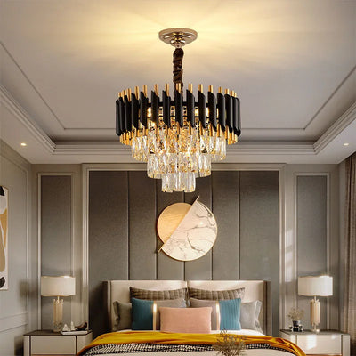 Luxury Crystal Pendant Lights Gold Ceiling Chandelier