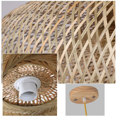 Handcrafted LED Rattan Chandelier - Bamboo Art for Home and Hospitality