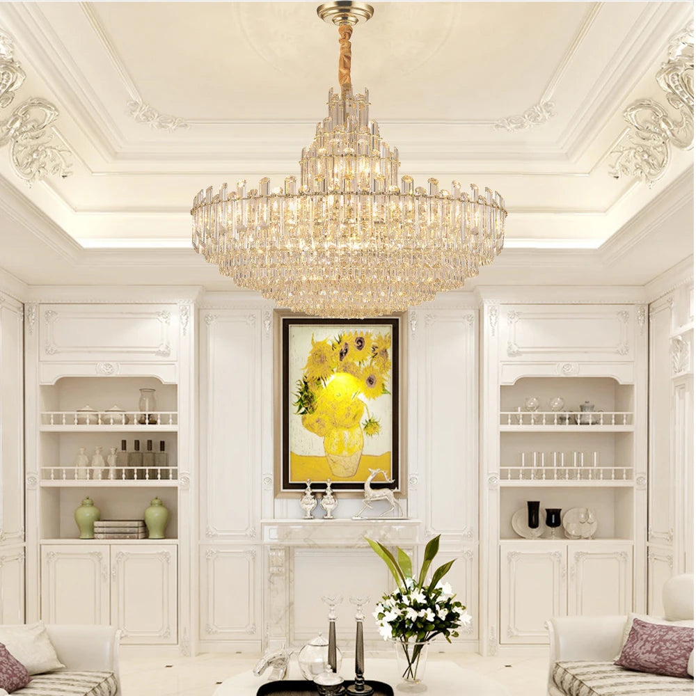 Crystal Ceiling Chandeliers - LED Luxury Hanging Lamps for High-End Dining Room Decor