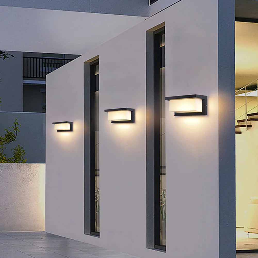 LED Outdoor Wall Light Waterproof Modern Porch Wall Lights Surface Mounted Porch Lights Fixture