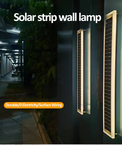 Modern Black LED Solar Wall Lamp – Waterproof Outdoor Sconces for Living Room, Porch, and Garage