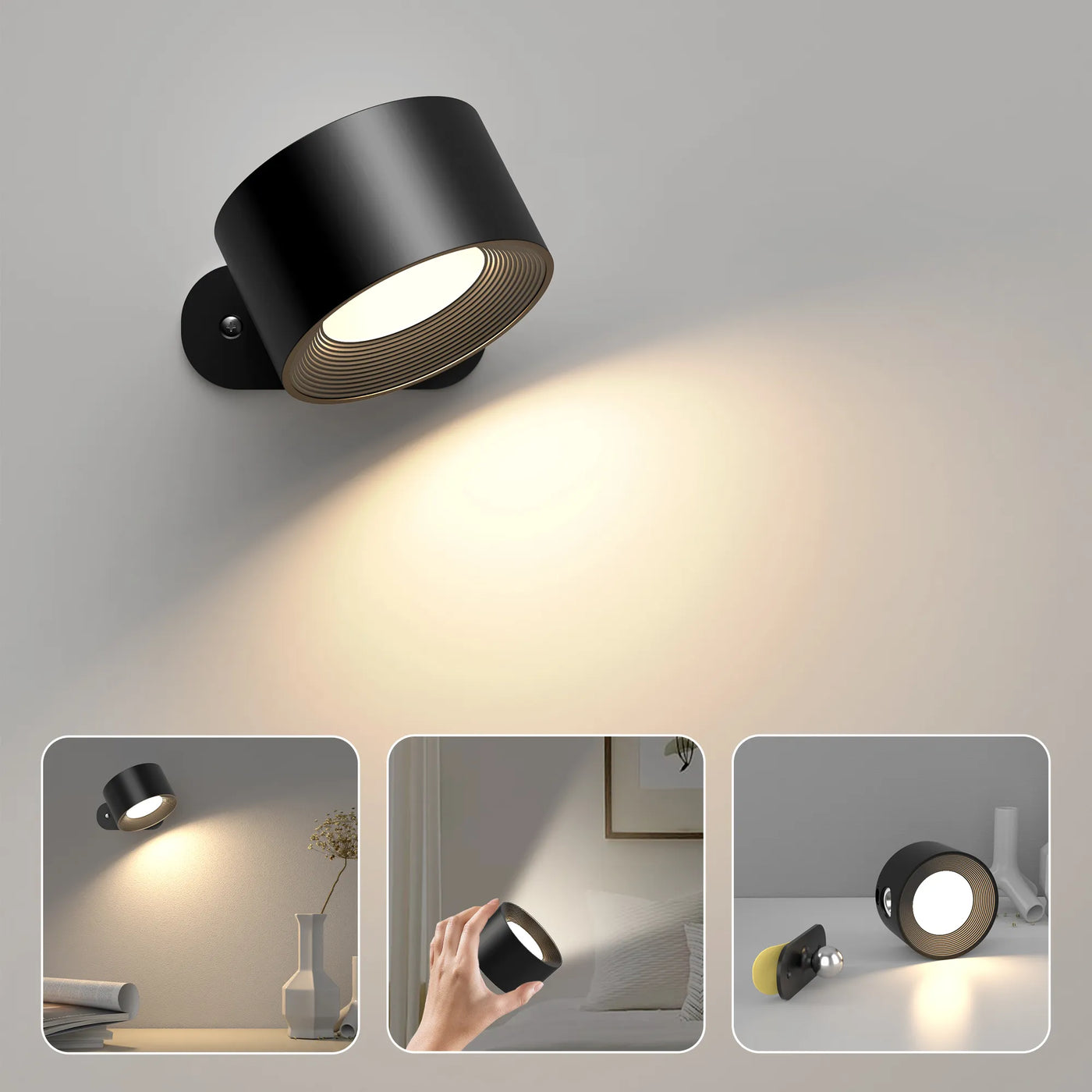 Modern LED Wall Sconces Lamp with USB Charging Port - Touch Controlled Spot Light