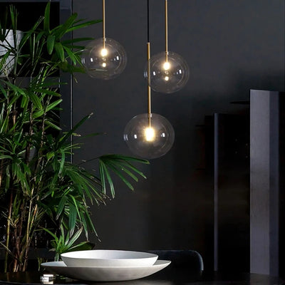 Nordic Pendant Lamps: Clear Glass Modern Hanging Lights for Bedroom Vintage Lustre for Kitchen, Living Room